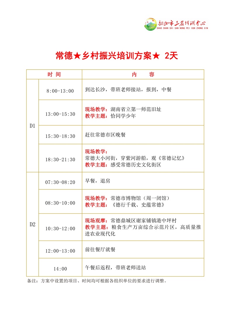 常德★鄉(xiāng)村振興培訓(xùn)方案★ 2天(圖1)
